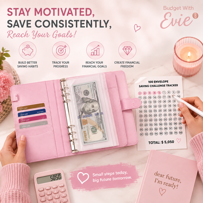 Gifts with Evie™ 100 Envelope Saving Challenge Binder