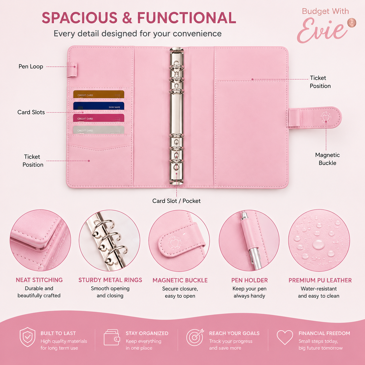 Gifts with Evie™ 100 Envelope Saving Challenge Binder