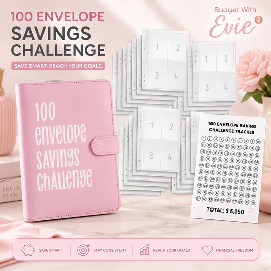 Gifts with Evie™ 100 Envelope Saving Challenge Binder